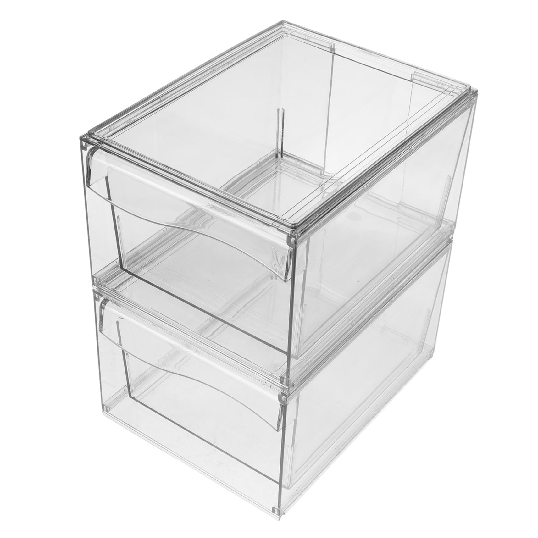 Ipetboom 2 Stück Teiliges Organizer Multifunktionale Aufbewahrungsbox für Kosmetik Schmuck und Bürobedarf Stapelbar Leicht zu Reinigen Platzsparend für Schreibtisch und Badezimmer