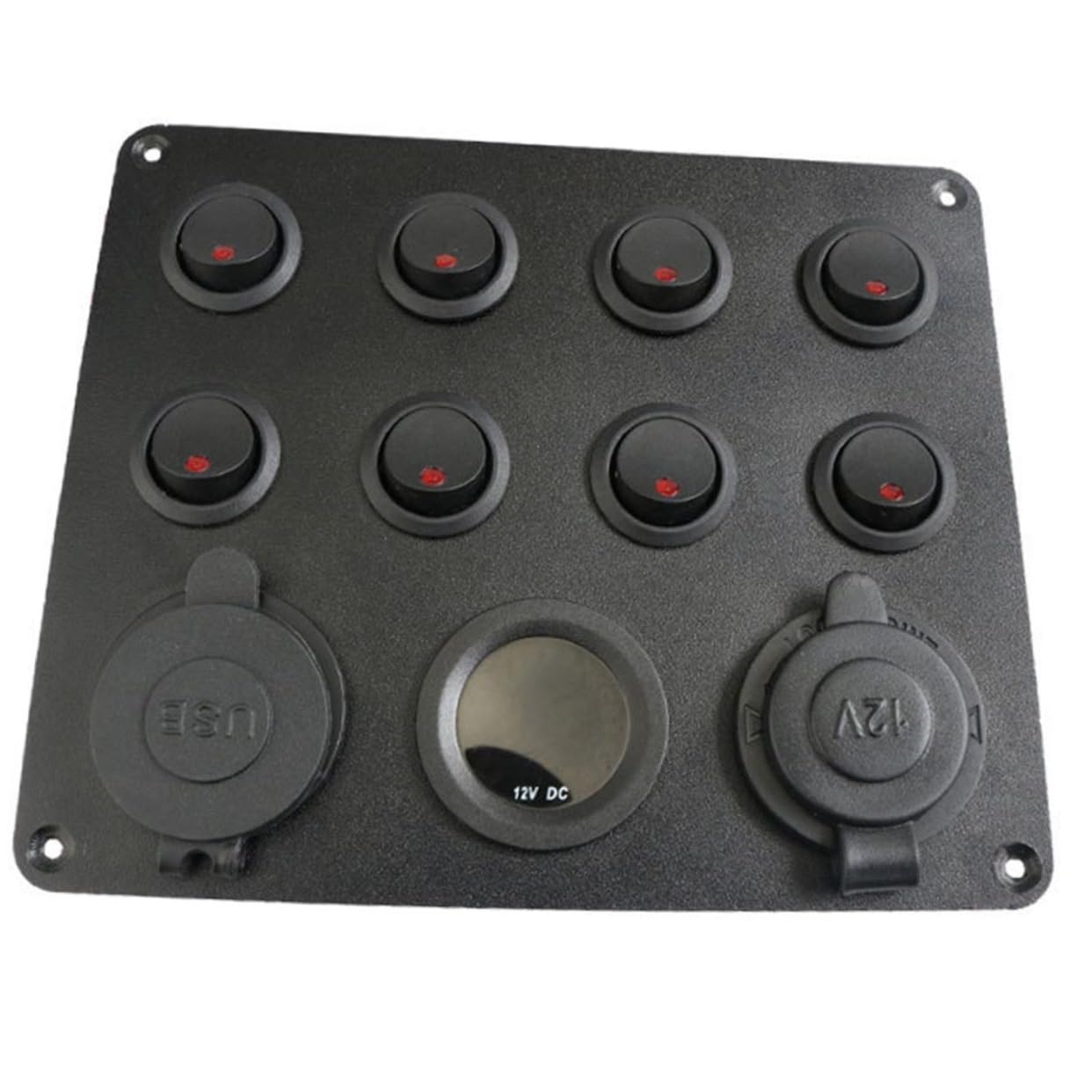 Pannello Di Sicurezza Impermeabile a 8 Pulsanti Voltmetro Doppia Porta Usb Per Camper Caricabatterie Da Auto 4.2a