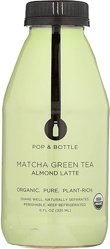 Pop And Bottle, Lattee Almond Milk Matcha Green Tea Organic, 11 Fl Oz