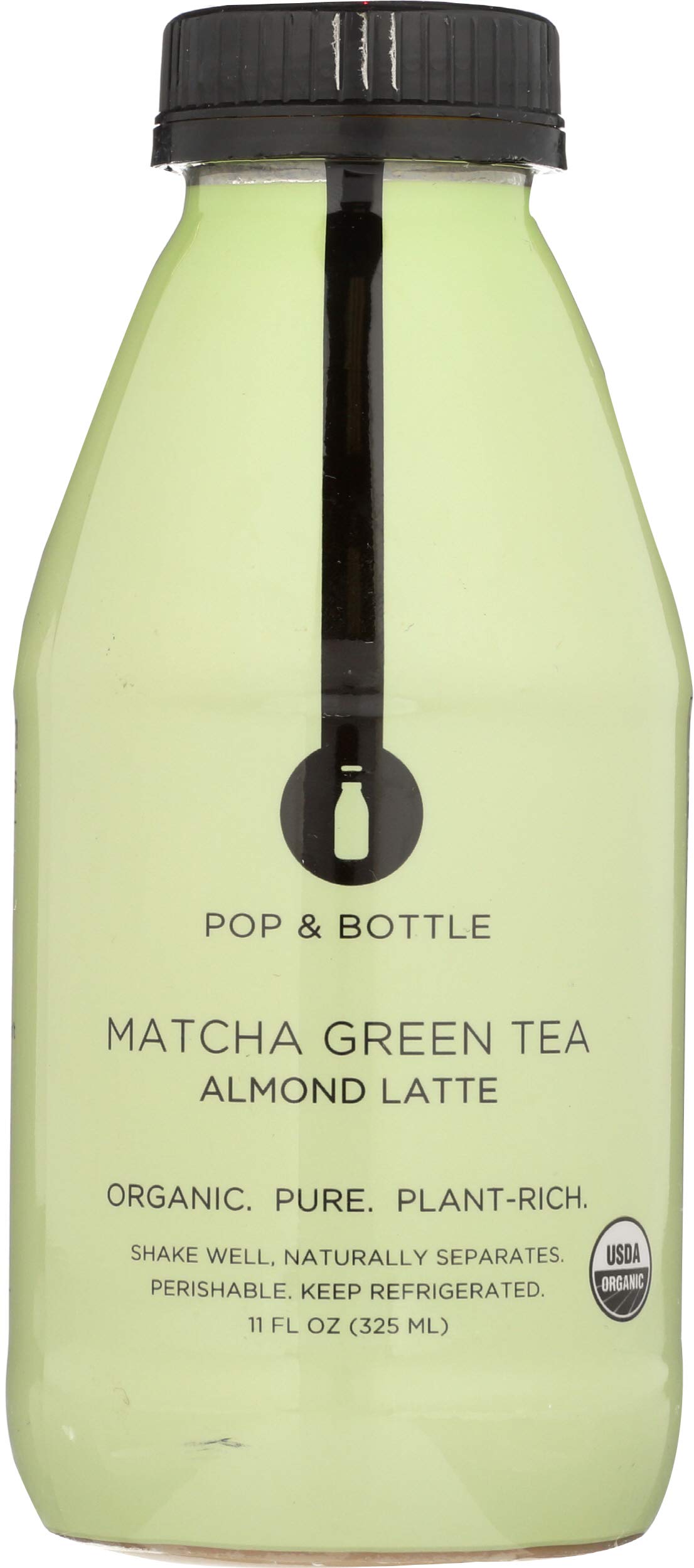 Pop And Bottle Lattee Almond Milk Matcha Green Tea Organic 11 Fl Oz