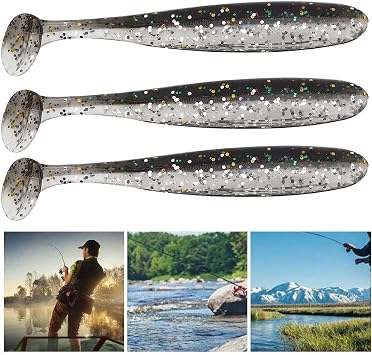 20PCS Soft Lures Plastic 7.5cm Lightweight Fishing Baits Portable Fish Tackle Accessory for Saltwater Freshwater Fishing