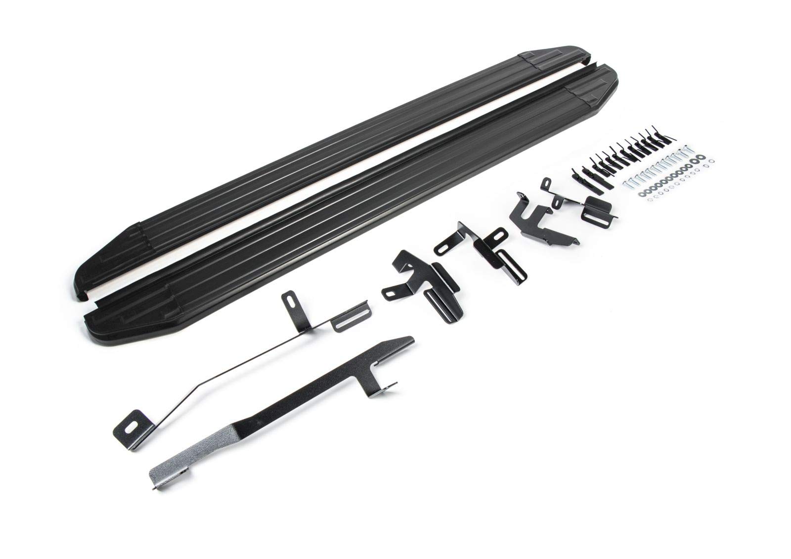 J&J Automotive | Rival Premium Pedane Laterale Sottoporta Alluminio Per Grand Vitara 5-Porte Berlina 2005-2016, Alu/Nero, Omologazione Inclusa Tuv