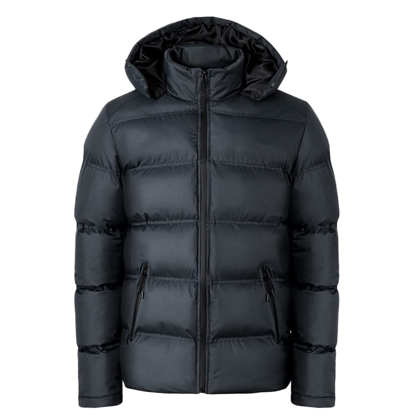 Piumino da uomo con cappuccio: giacca trapuntata da uomo con zip intera, impermeabile, leggera, trapuntata, imbottita, morbida, calda, invernale, giacca spessa, piumino ripiegabile da uomo