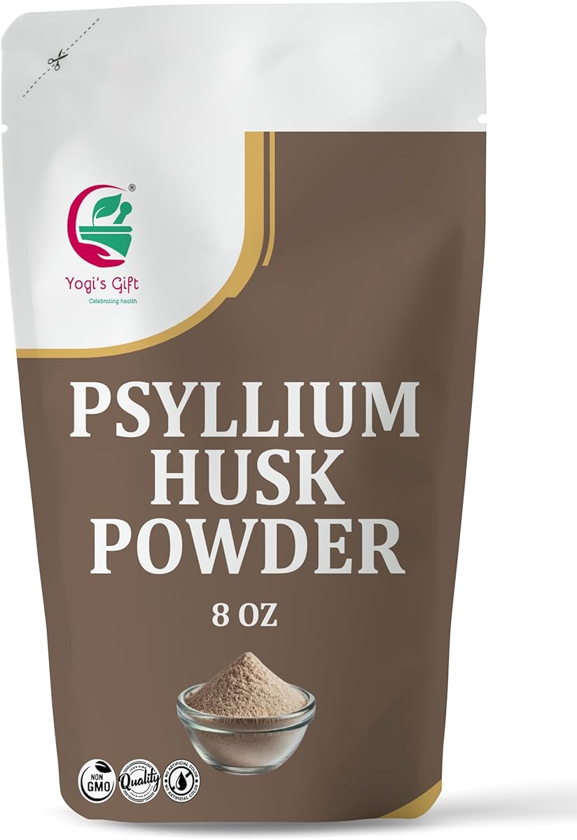 Psyllium Husk Powder 8 oz for Baking, Smoothies &amp; Daily Use – Fine Ground Psyllium Powder/Isabgol – Natural Psyllium Fiber by Yogi’s Gift®
