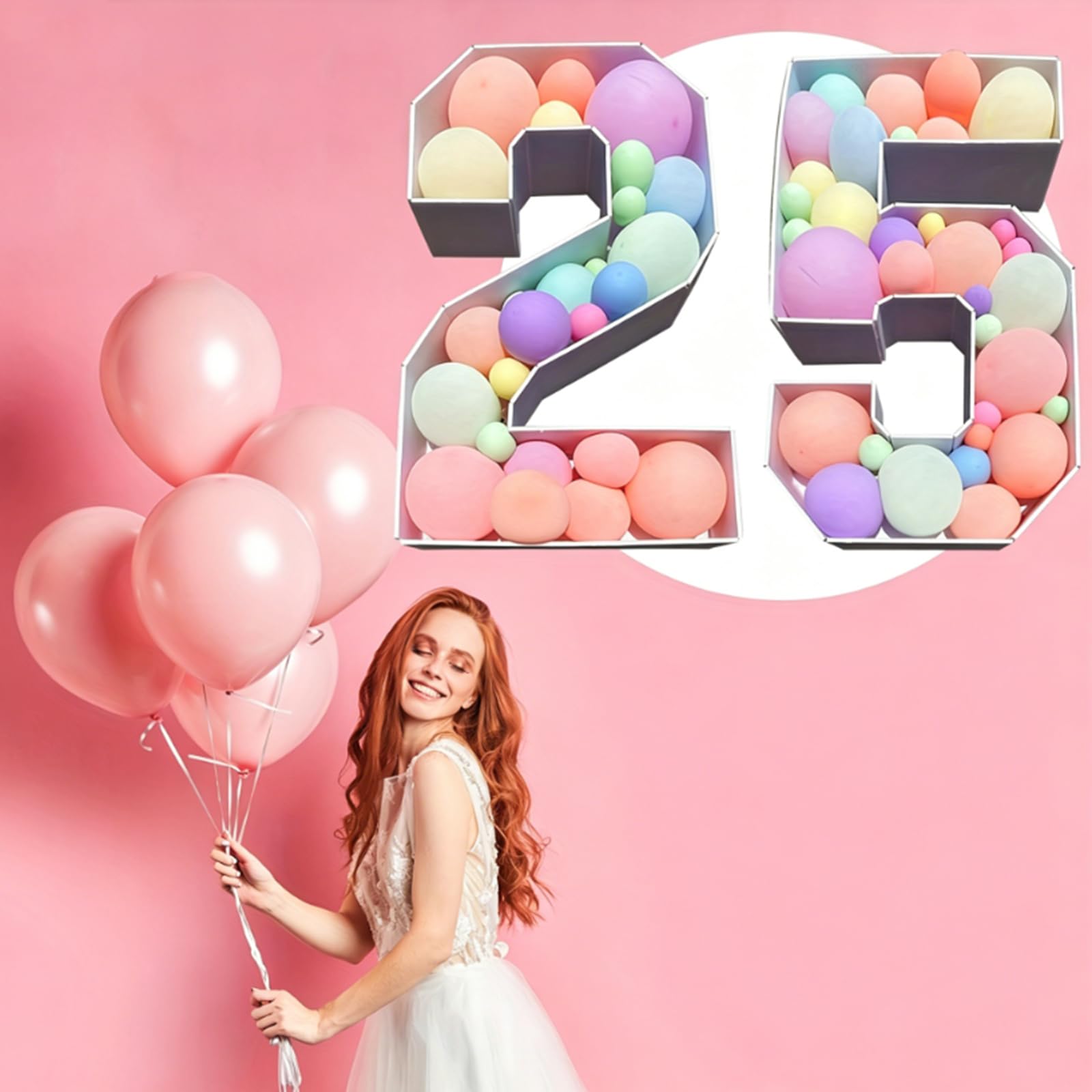 DIY Festzelt-Zahlen-Set, 120 cm Zahlenballon-Mosaik-Vorlage, Mosaik-Ballonrahmen für Party, Geburtstag, Hochzeit