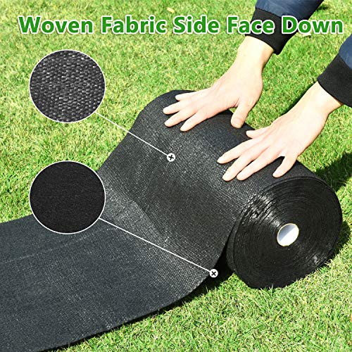 Pomeat Weed Barrier Landscape Fabric Heavy Duty, Premium Pro Weed Blocker Fabric, Durable & Superior Weeds Control Fabric for Vegetable Gardens, Flower Bed, Mulch, Pavers, Driveway 1.4 X 100FT Black
