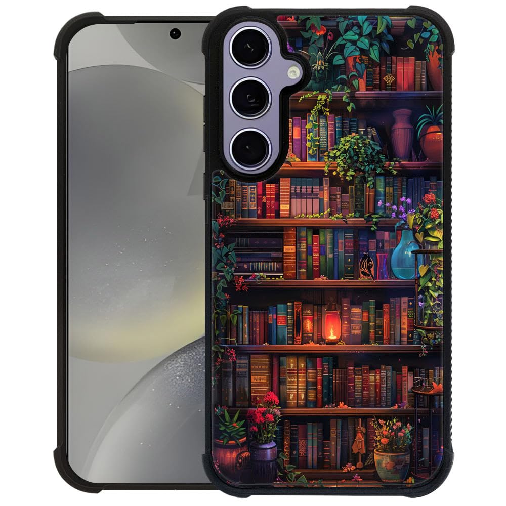 CARLOCA Case for Samsung Galaxy S21,Colorful Book Wall Flowers Galaxy S21 for Men Woman Boy Girl,Anti-Scratch Soft TPU Design Shockproof Unique