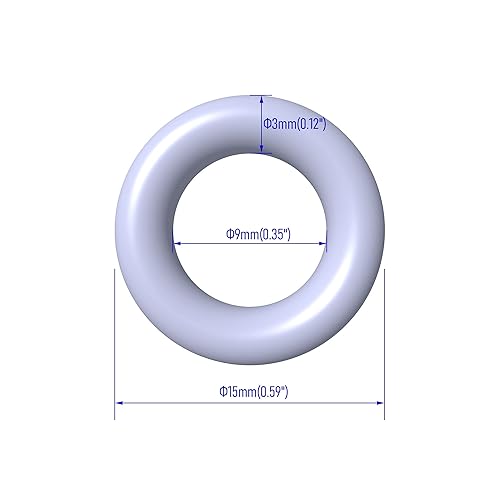 Miniatura 6 de 20 juntas tóricas de silicona, 0.63 pulgadas de diámetro exterior, 0.394 pulgadas de diámetro interior, 0.194 pulgadas de ancho, VMQ para una amplia