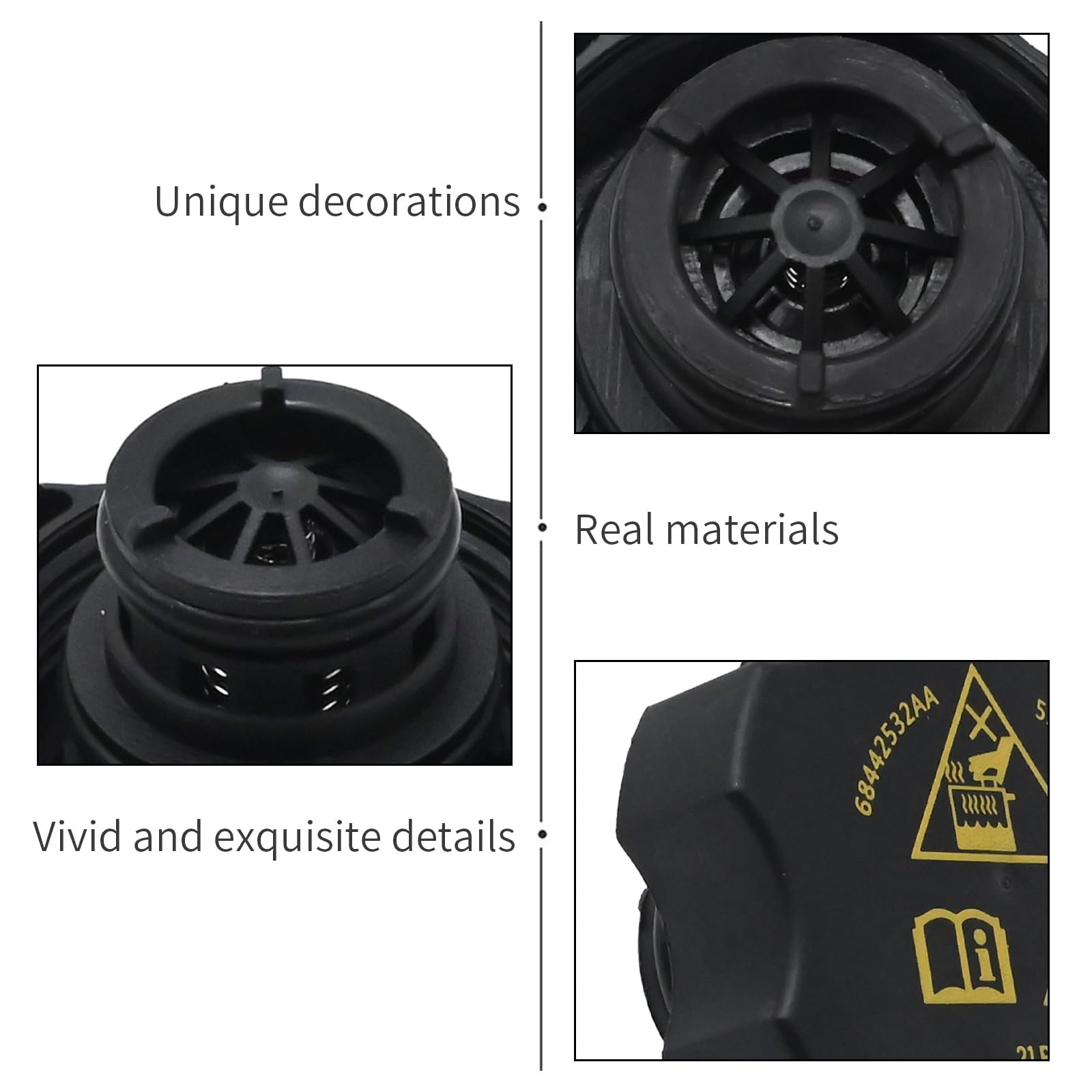 Radiator Coolant Recovery Cap, Replace 68442532AA Compatible With Chrysler Dodge Jeep Ram Ecodiesel 2014 2021 Cherokee Ram 1500 2017 2021 Pacifica Compass 2016 2021 Durango Grand Cherokee More - View #2