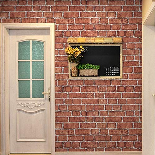 Brick Wallpaper Red Brick Peel and Stick Wallpaper Self Adhesive Removable Stone Wallpaper 17.7