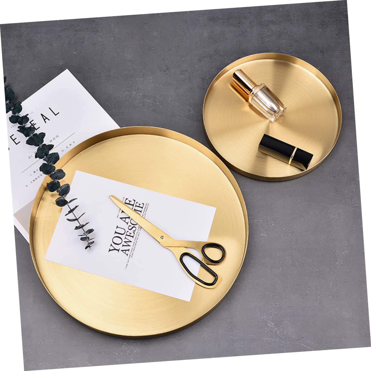 COLLBATH Bandeja Redonda Para Joyas De Metal Diseño Nórdico Almacenamiento De Jewelers