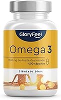 Omega 3 Aceite de Pescado - 400 Cápsulas de Alta Potencia (Suministro para 14 meses) - 1000mg por Cápsula - Con ácidos...