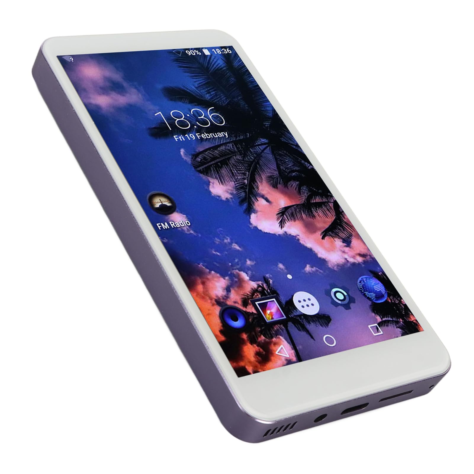 Reproductor MP4 Portátil, Reproductor MP3 de 5,0 Pulgadas, Sonido HiFi, Pantalla Táctil Completa con Auriculares Blancos para Vídeo de Acampada (Purple)