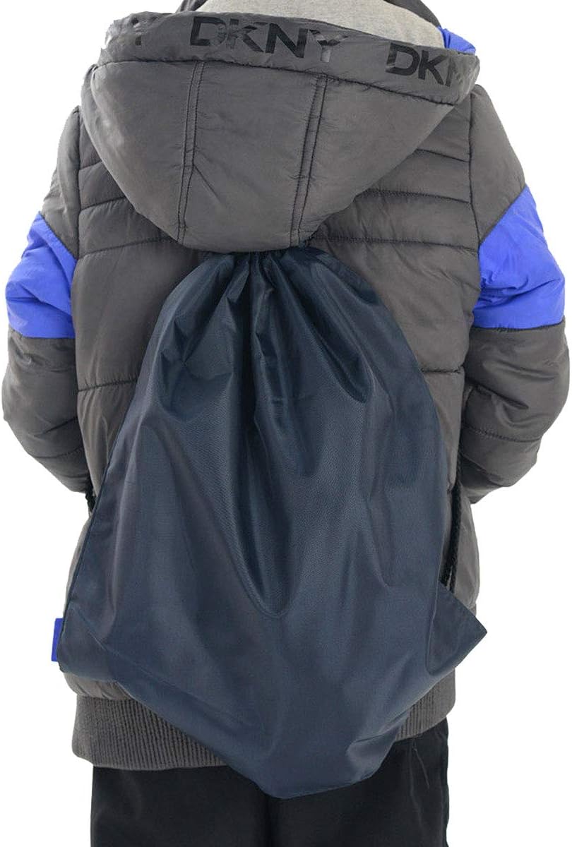 The ShedDrawstring Backpack Waterproof Bag Gym PE DUFFLE School Kids Boys Girls Sack (Navy Blue)