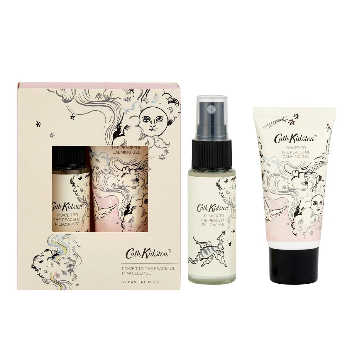 Cath Kidston Power to The Peaceful Essential Sleep Set, clear