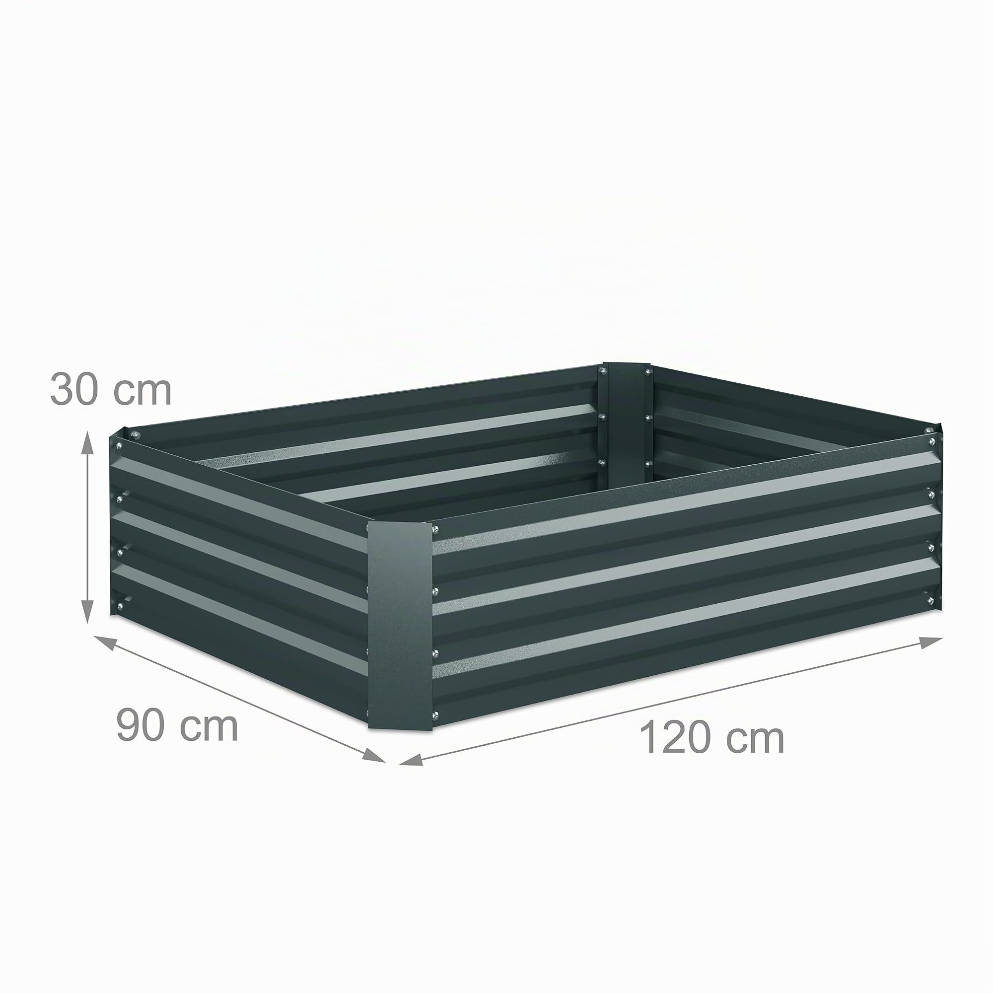 Relaxdays Huerto Urbano, Metal Galvanizado, Jardinera para Flores, Plantas y Verduras, 30 x 120 x 90 cm, Color a Elegir