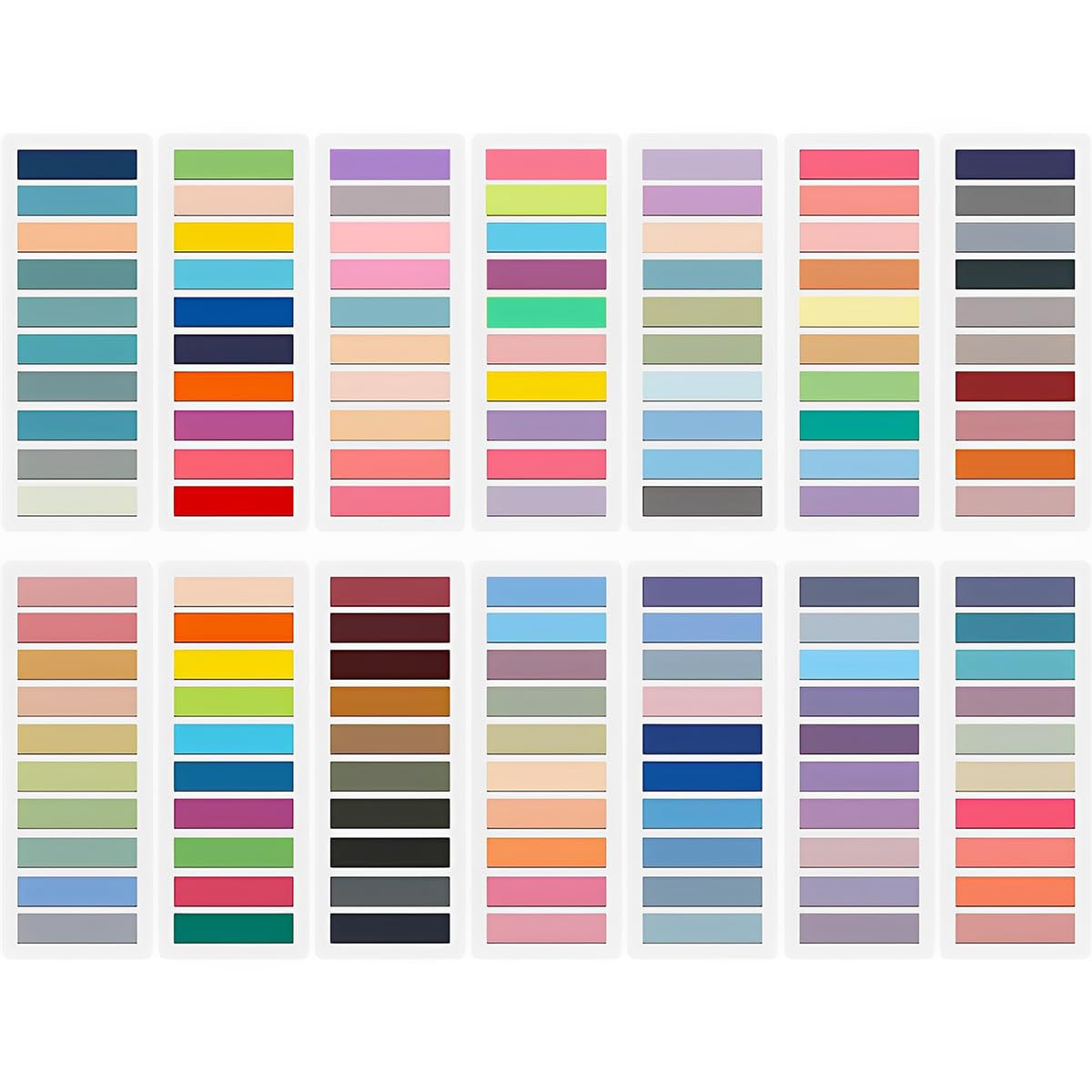 Rayyan Sticky Tabs,Index Tabs,Notes Loose Leaf Page Markers,Writable and Repositionable Book Tabs,Adhesive Gradient Index Tabs Stickers,Colored Index Tabs for School,Office,Home(2800 Pcs,140 colours)