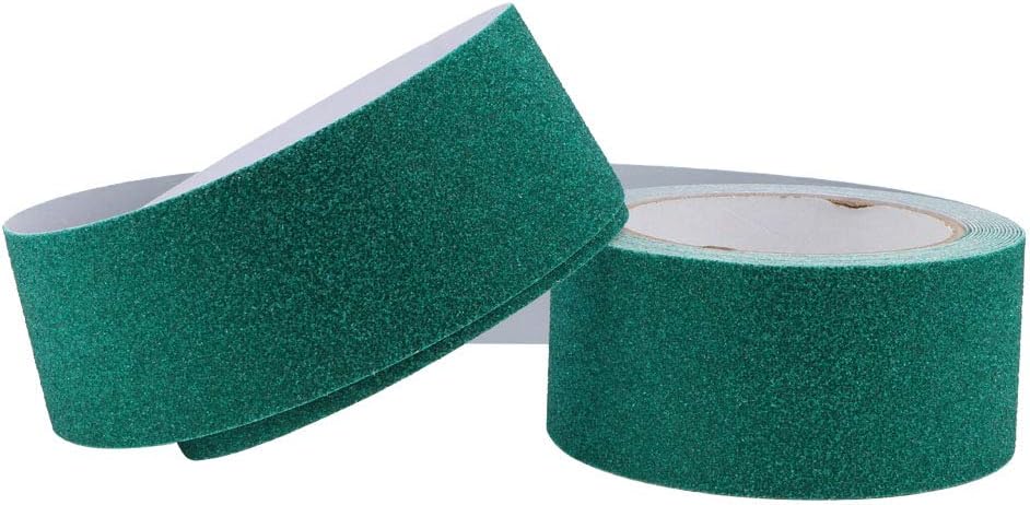 Quartz Sand Non Slip Tape Heavy Duty Anti Slip Safety Adhesive Tape with Strong Binding Power for Stairs Floors Pools PVC Material 50mm Width 5m Length Blue or Green (Green)