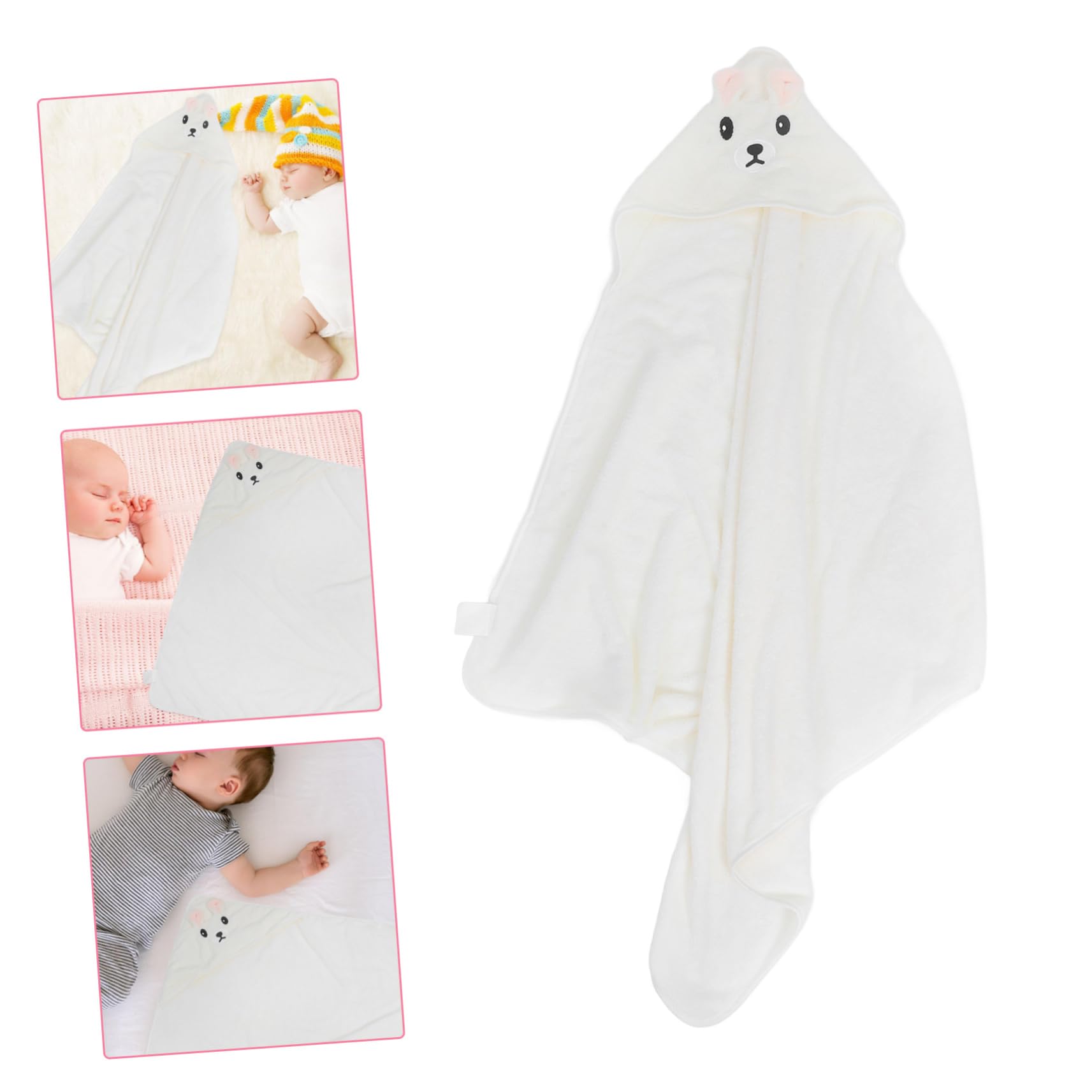 Toyvian 3pièces Serviette De Bain à Capuche pour Garçon Fille Ensemble De Serviettes Éponge avec Design Cartoon pour Nés Couleur Aléatoire