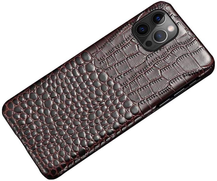 Coque iPhone 12 Pro en cuir véritable crocodile | Élégance et protection chic
