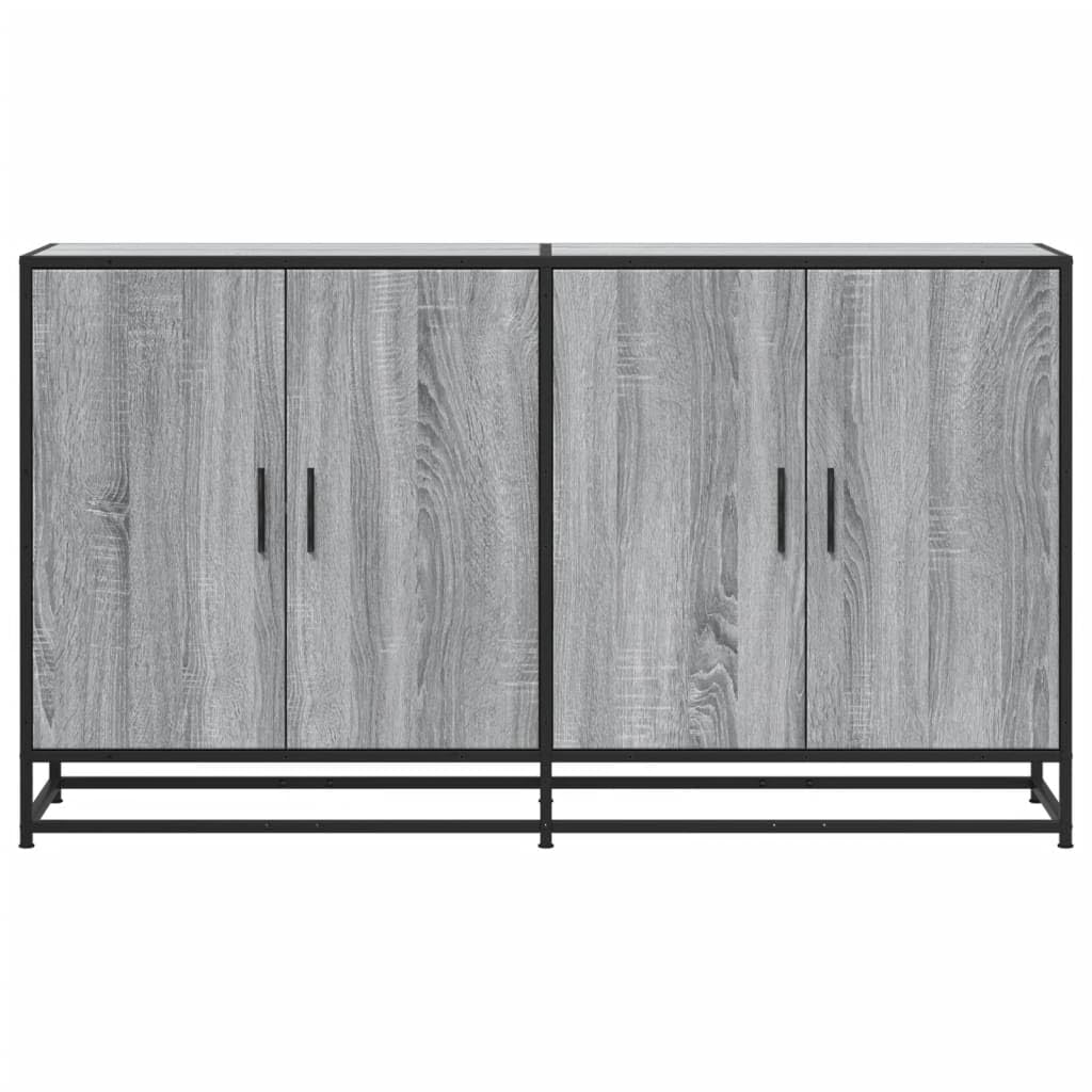 Credenza grigio Sonoma, 134 x 35 x 76 cm, in legno e metallo
