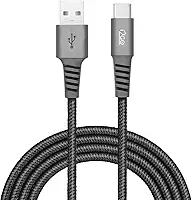 Cabo USB-C I2GO 2m 2,4A Nylon Trançado Chumbo - I2GO PRO