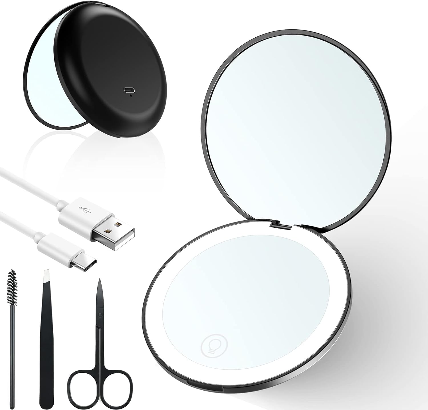 XunHe Magnifying Makeup Mirror with Light, 3.5In 1x/10x Magnified