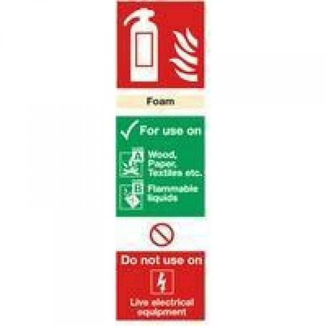 Safety Sign Fire Extinguisher Foam For Use On Rigid PVC 300x100mm