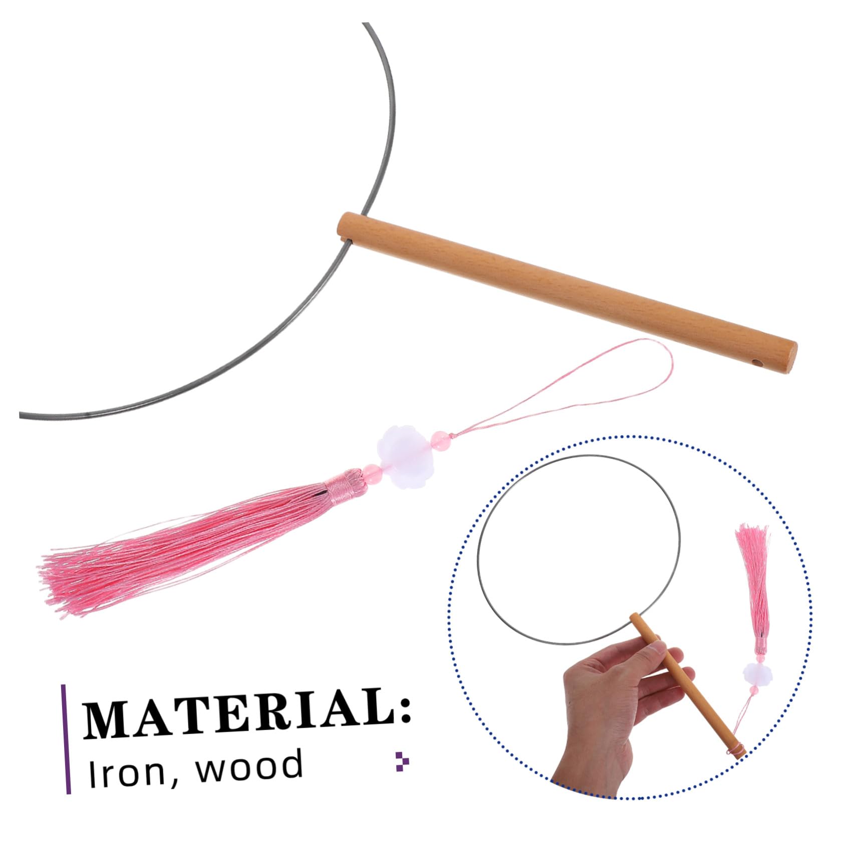 Sewroro 30 Pièces Cadre de Ventilateur Rond en Fer et Bois, Résistant Déformation, Kit de Fabrication D'éventails Traditionnels pour Photographies en Costume et Spectacles Scène
