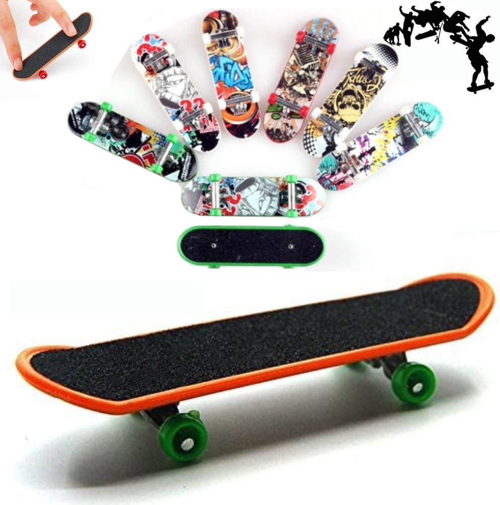 QINIFIFY Finger Skateboard, Set of 5 Mini Finger Toys Deck Truck Finger Board Skate Park Boy Children Gift (Random Pattern)