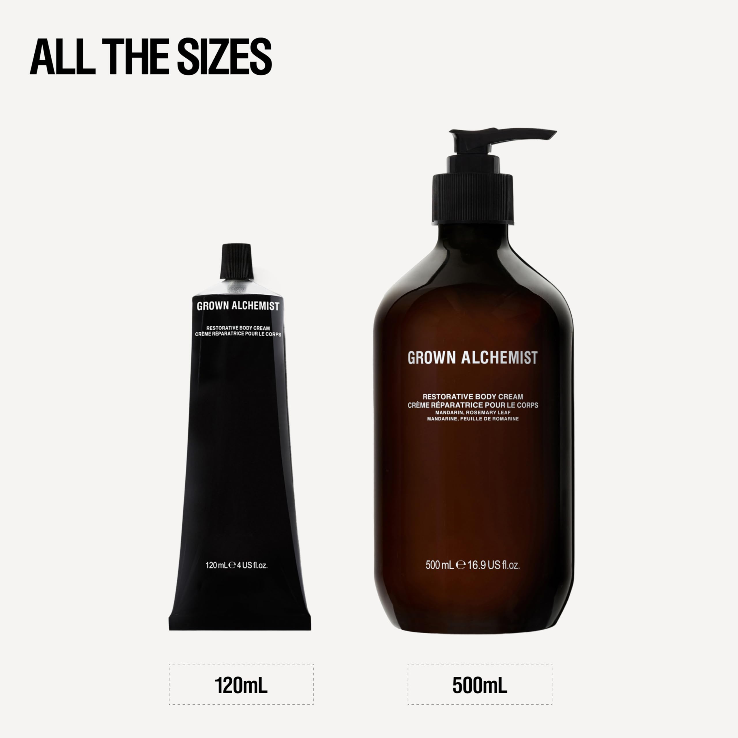 Grown Alchemist Crema Corporal Restauradora con Mandarina y Romero - Hidratante Natural con Aloe, Manteca de Karité Aceites Botánicos para Piel Suave y Firme - 500 ml