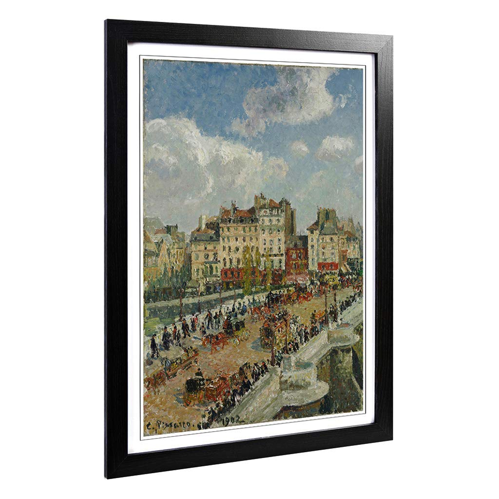 Big Box Art Framed Print of Camille Pissaro The Pont Neuf Design | Wall Art Picture | Home Decor for Kitchen, Living, Dining Room, Bedroom, Hallway, Office, Black, A2 / 24.5x18 Inch / 62x45cm