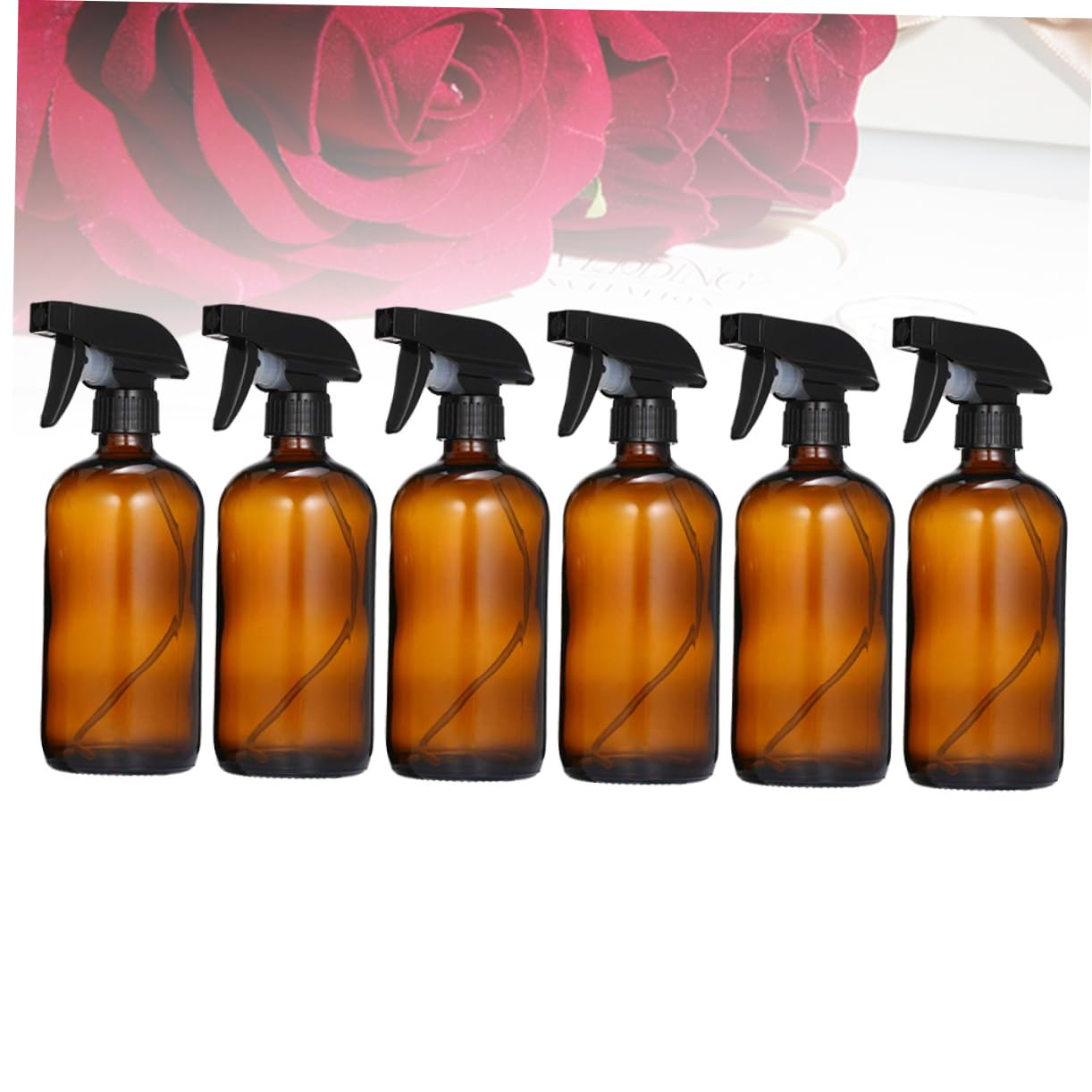 500ml Flacon Lot de 6 Pulvérisateur Rechargeable en Verre, Marron