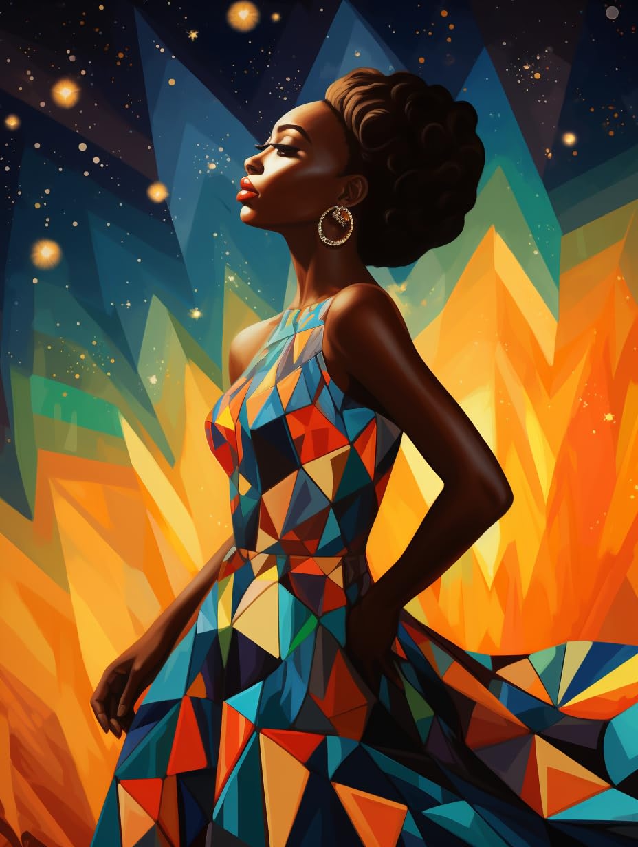MAVINNE 5D Diamond Painting African Kits for Adults, DIY Diamond Art Kits with Full Drill Rhinestone Crystal, Cross Stitch Embroidery Kit, Home Wall Decor, Gift - 30x40 cm B169