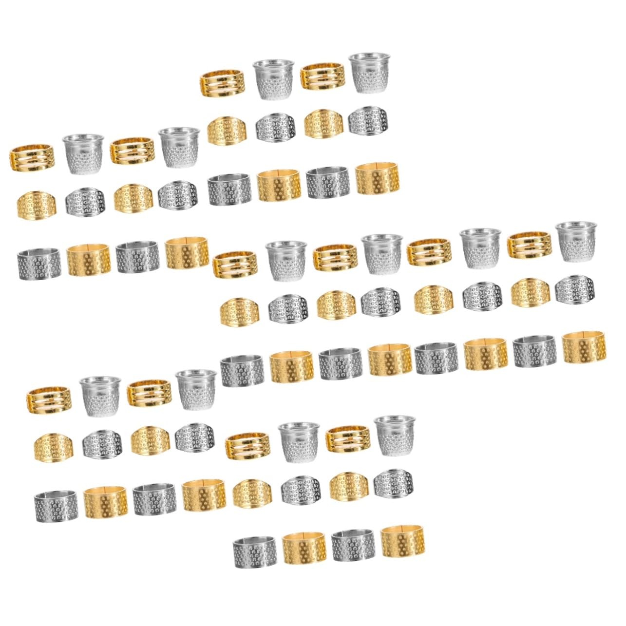 Lurrose 72 Pièces Ensemble de dé à Coudre Broderie protège-Doigts Main Pouce Anneau de dé à Coudre Bouclier Pieces Portable Aiguille xoutil Outils de Broderie dés à Coudre à Broder Le Fer