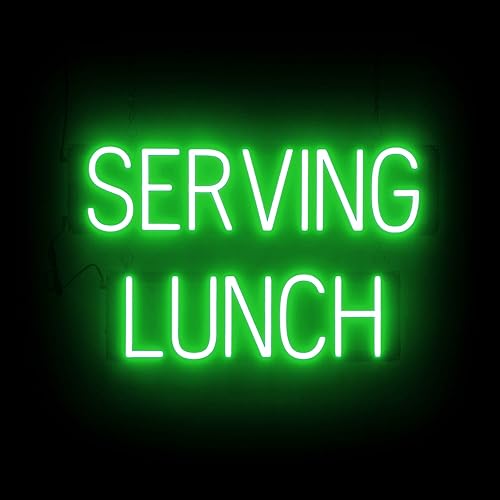 Miniatura 34 de SpellBrite Letrero de desayuno y almuerzo para restaurantes Letreros relacionados con el brunch con aspecto de neón, luz LED roja 35.1 x 15.0