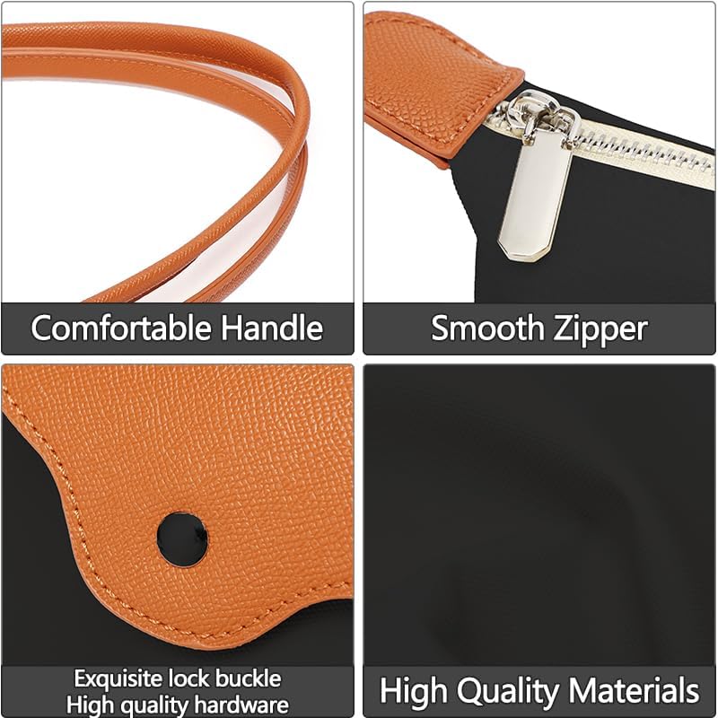 Foldable Nylon Tote Bag for Women, Zippered Top-Handle Hobo Purse for Weekend Travel, Leisure & Daily Use