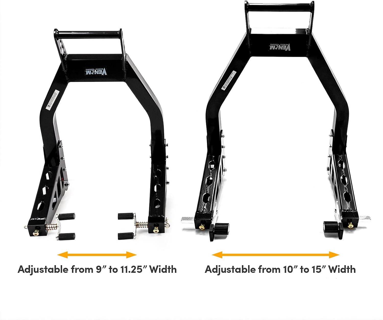 Venom Sport Bike Motorcycle Stand Front & Rear Motorcycle Lift Combo - Black Universal Front Fork & Swingarm Y & Paddle Lift Bike Stand Set, Compatible with Yamaha, Honda, Kawasaki, Suzuki, & BMW : Automotive