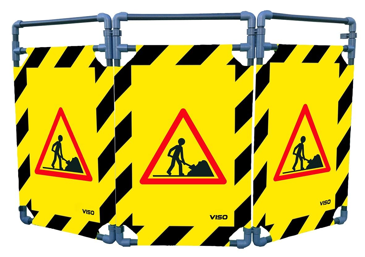 Barrière d'intervention PVC 1m logo Chantier