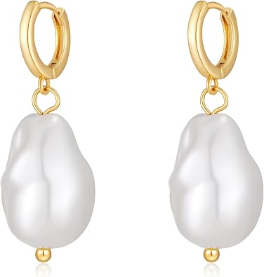 Gold Pearl Drop Earrings for Women Wedding Jewelry Bridesmaid Gifts