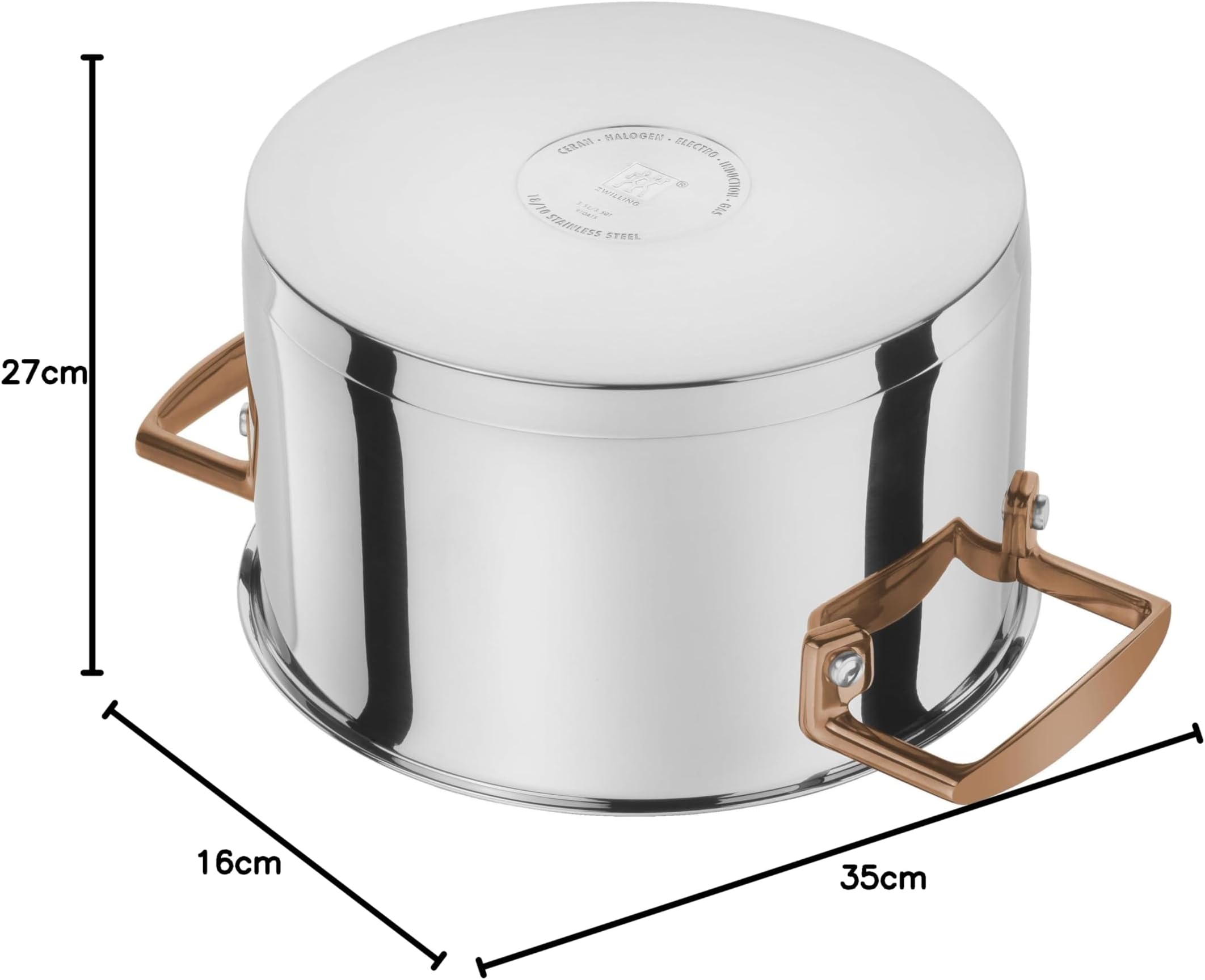 Zwilling Cookware Stainless Steel Glossy Grey Diameter 16 cm Diameter 20 cm Diameter 24 cm Diameter 28 cm