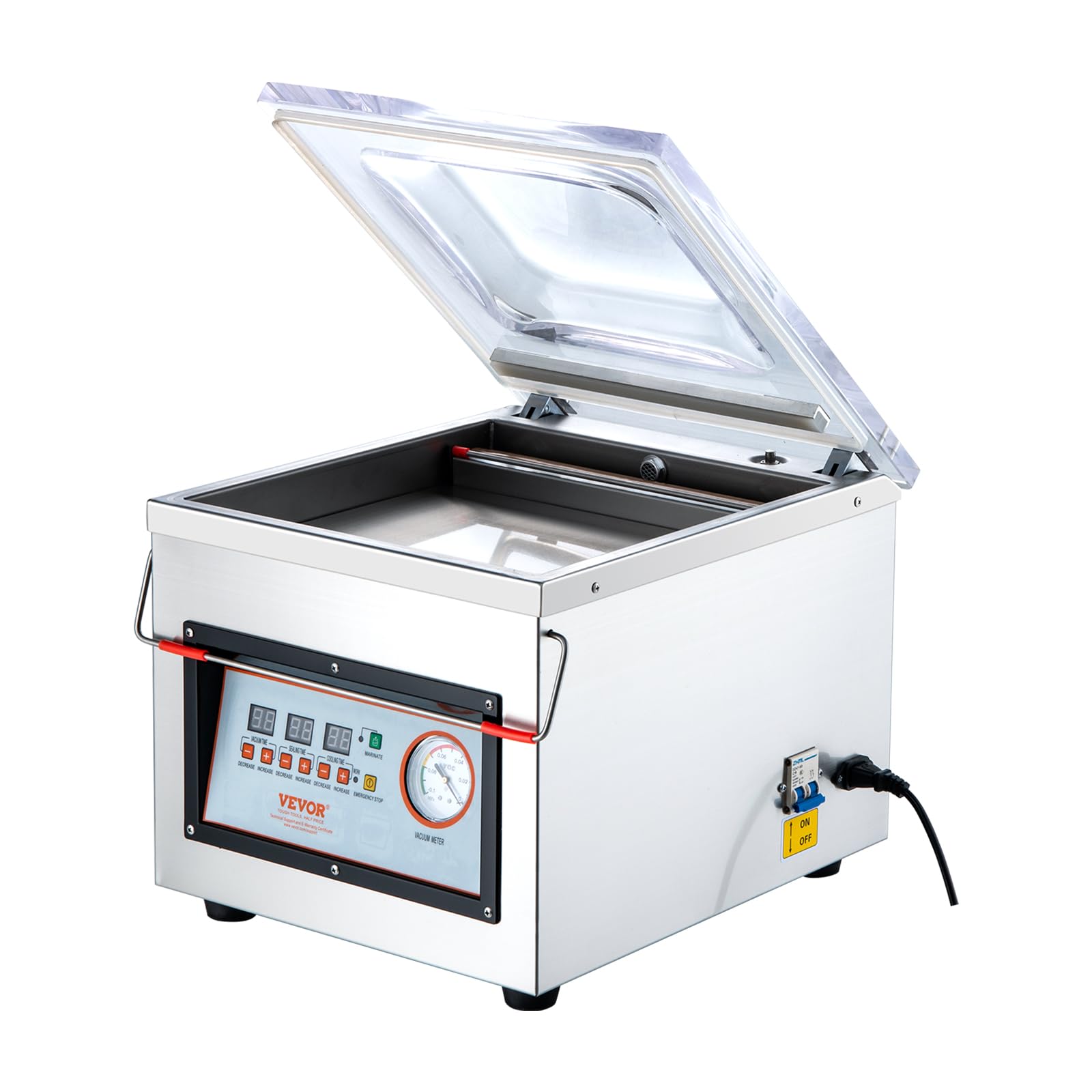 VEVOR Machine à emballer sous vide à chambre 320 W machine d'emballage sous vide taille compacte 320 mm dans la cuisine domestique et pour un usage commercial pour aliments humides, viandes, marinades