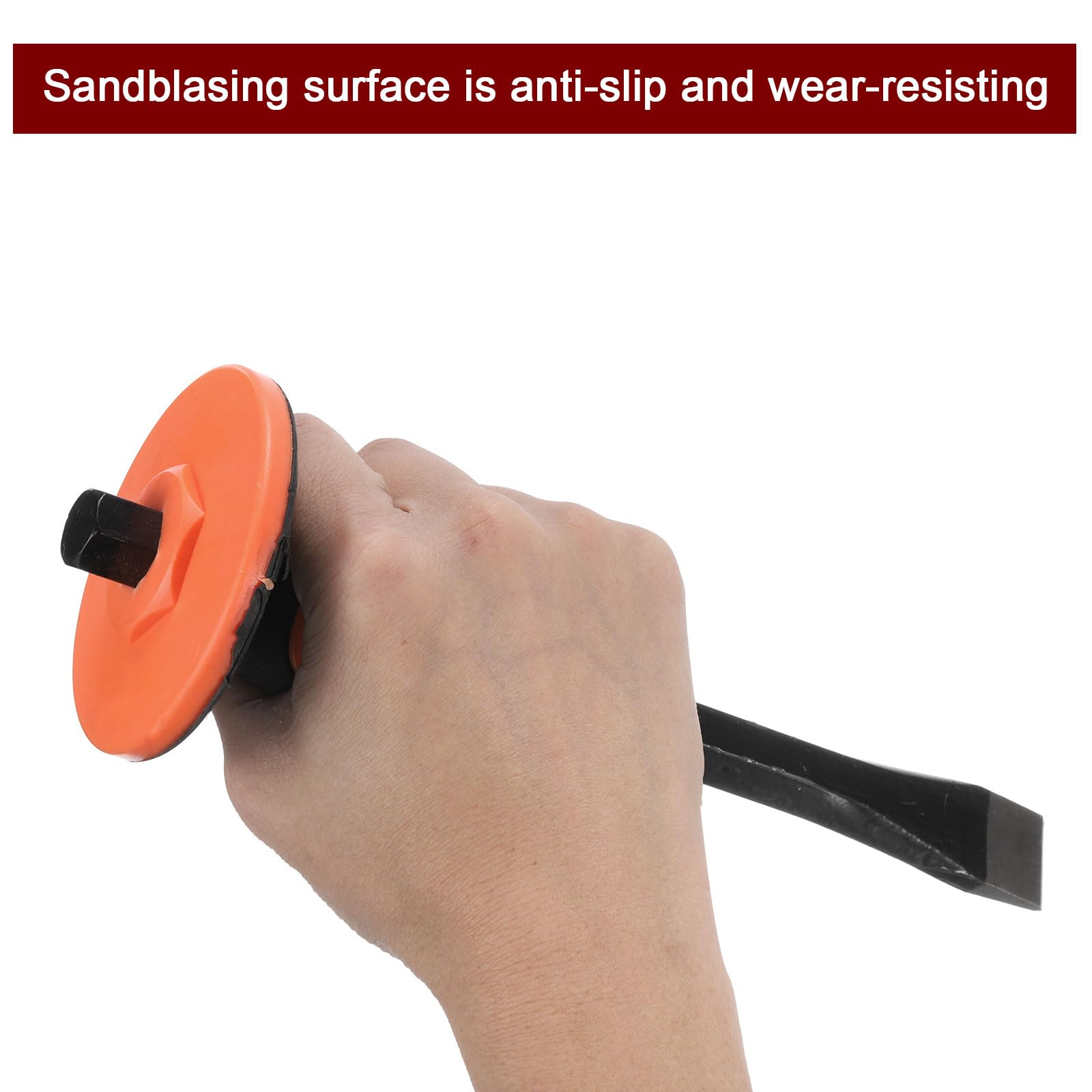 QUARKZMAN Cincel de Albañilería de 11.4" Cabeza Plana con Protección de Guardamanos - Cincel Plano para Romper, Tallar, Demoler y Partir Piedra, Ladrillo, Hormigón
