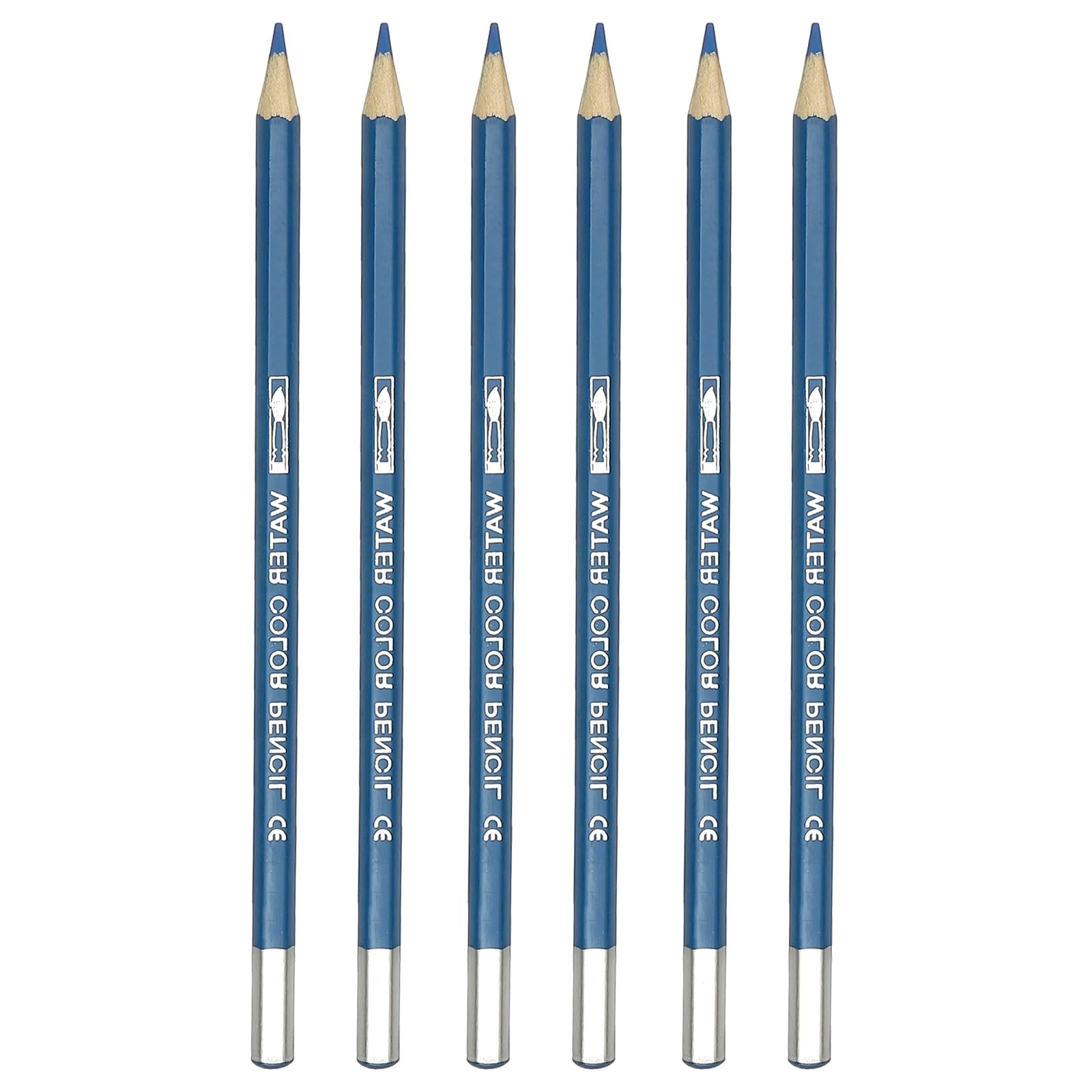 PATIKIL Watercolor Pencil, 6Pcs Water Soluble Pencils for Blending, Coloring, Sketch Drawing, Painting, Blue