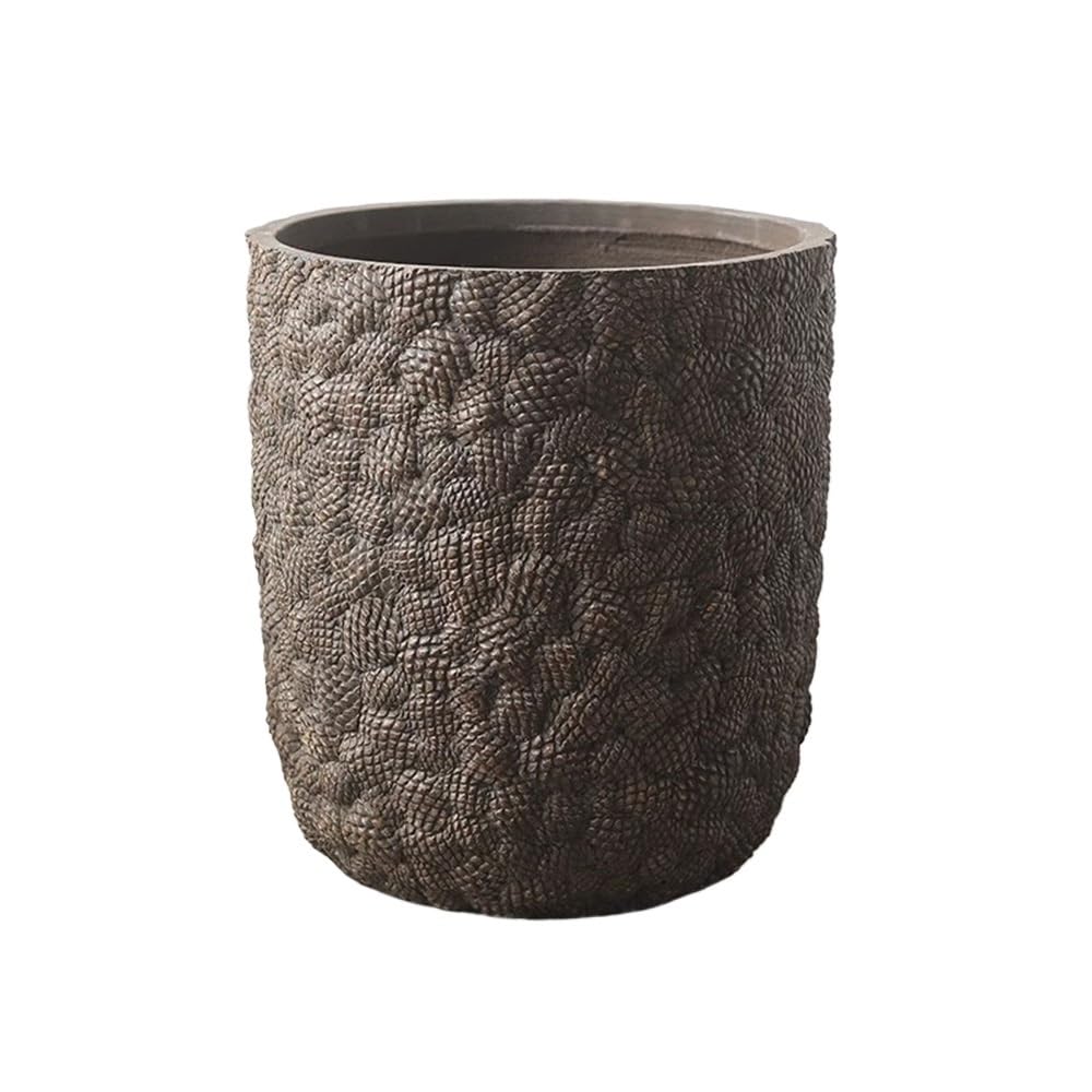 Cenz-888 flowerpot Round Concrete with Pinecone Pattern Planter Garden Floor Standing Plant Pot Pots for Plants