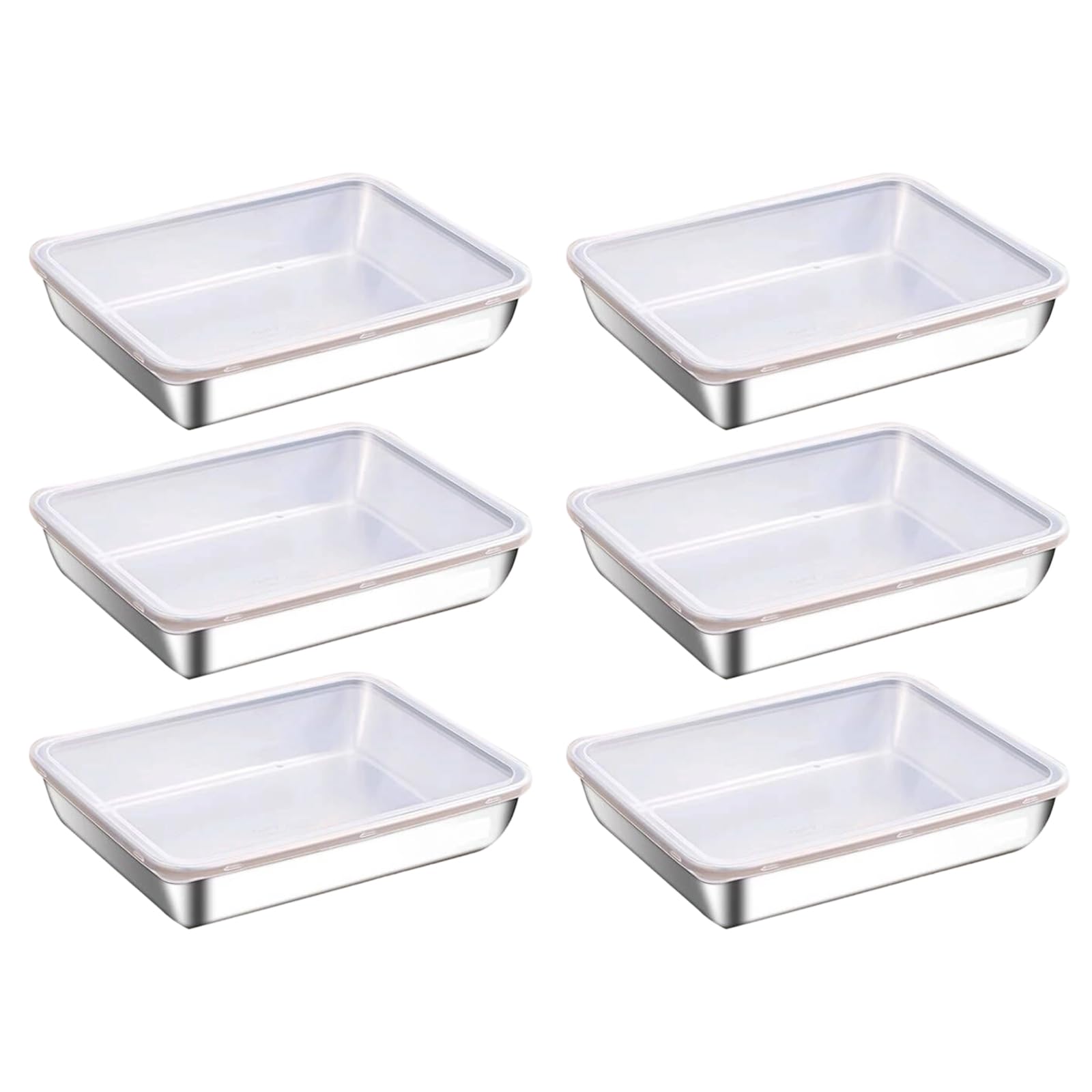 DSLKGWE Stackable Nonrust Steel Food Keeper 6Pcs Set Protectors Ideal for Refrigerator Freezers and Kitchen Storage Unscented Protectors