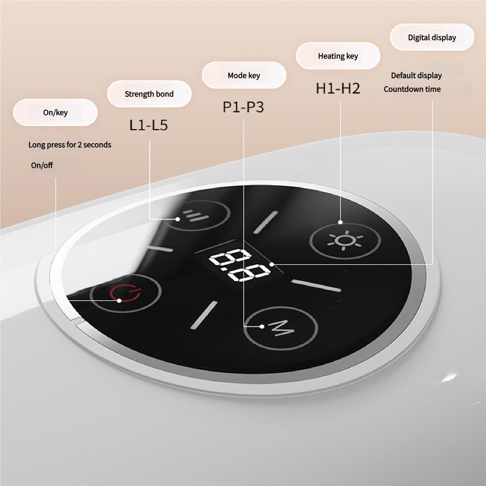 Massaggiatore Mani Wireless per Dita e Polso con Touch Screen, Calore e Compressione, Sollievo dal Dolore, 3 modalità di Massaggio shiatsu impastante Pink