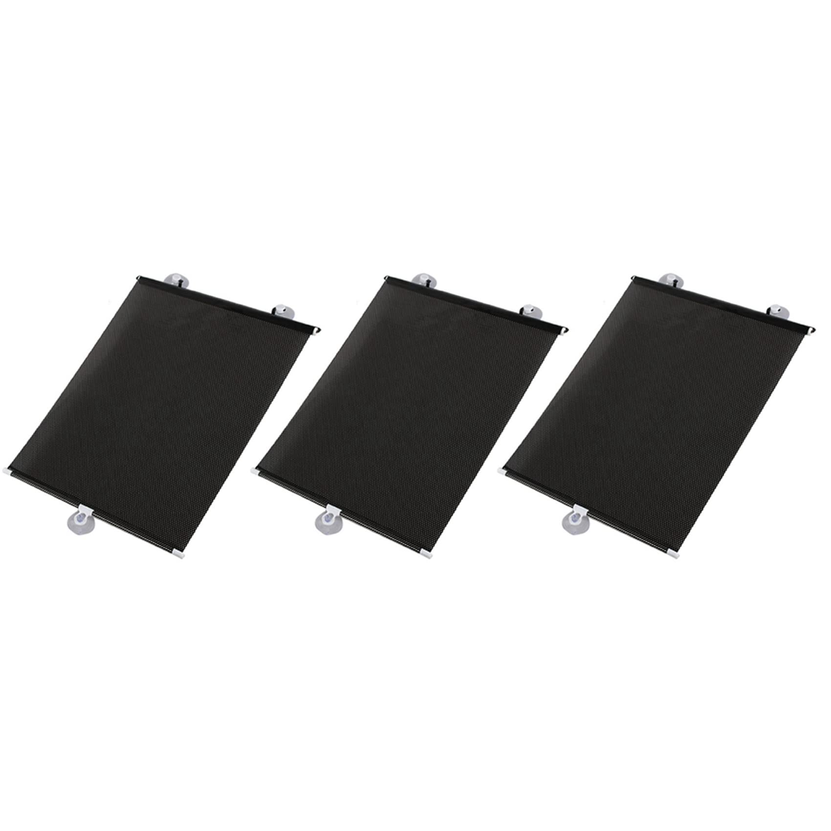 Hndhbfgrt 3X Sunshade Roller Blackout Suction Cup Blinds Curtains for Living Kitchen Car Window Free-Perforated Curtain E