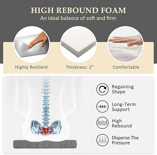 Miniatura 3 de Paquete de 4 cojines para sillas de comedor, cojines para sillas de cocina con lazos y respaldo antideslizante, almohadillas para sillas de comedor,