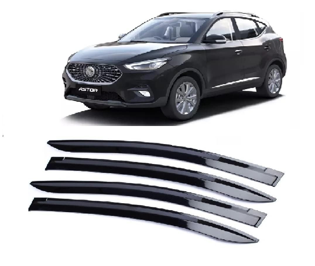 Unbreakable Injection Molded Car Side Window Deflectorr, Door Visor, Wind Guard, Rain Guard Compatible with Mg Astor Set of-4pcs-image-41